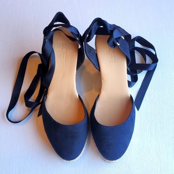 LOFT Shoes - LOFT Navy Ribbon Tie Round Toe Espadrilles 10